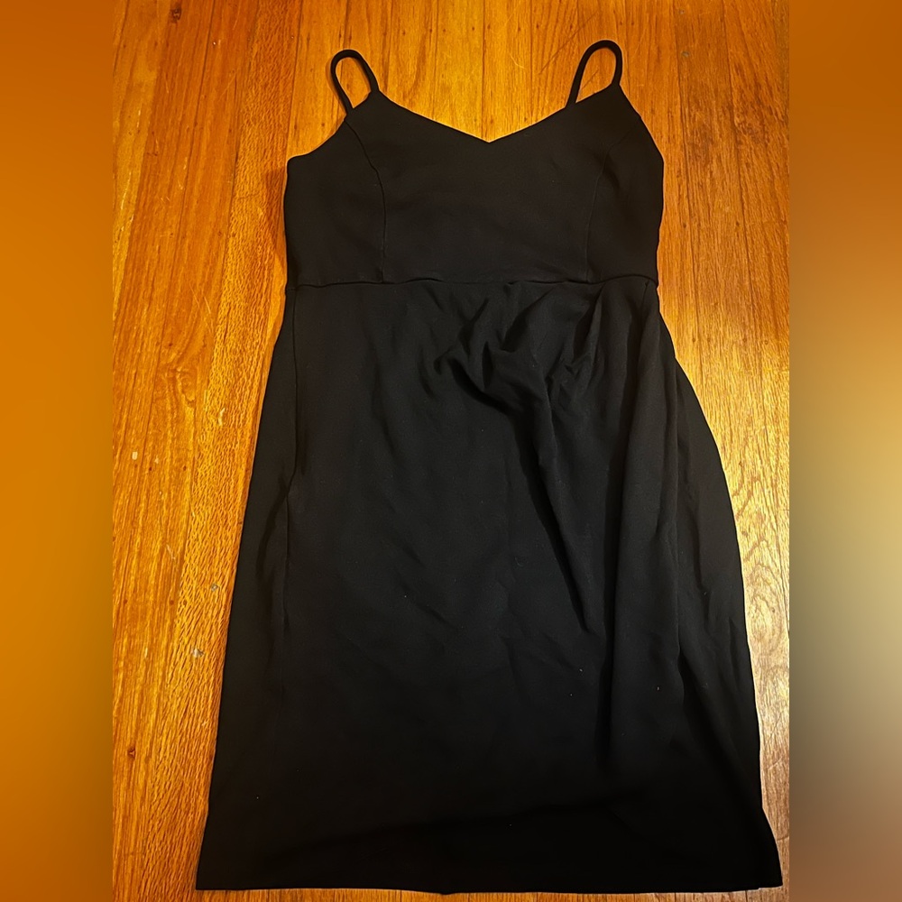 Zalalus Black Slip Dress | Size L | Side Zip | Effortless Minimalism